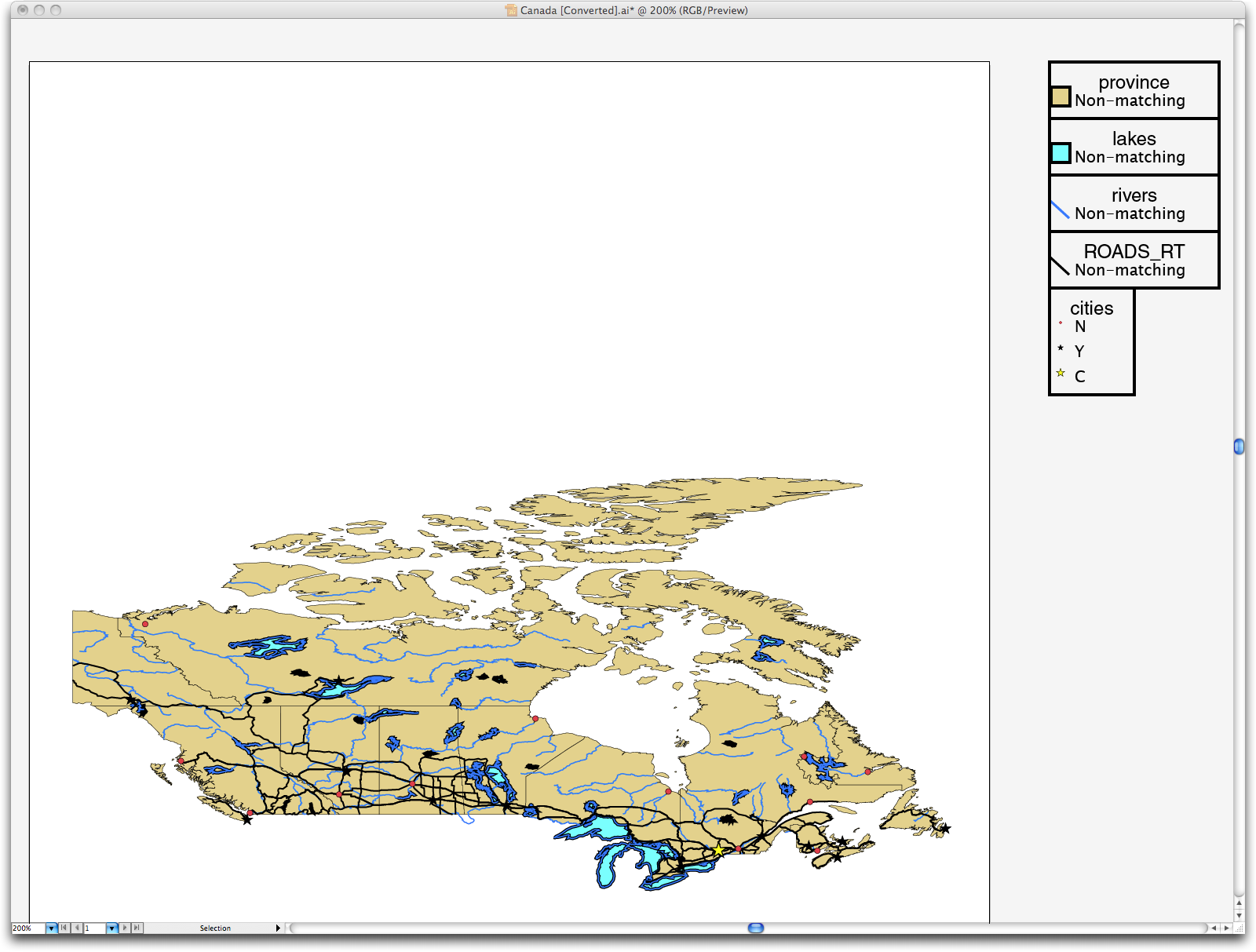 Cartographica map exported and opened with Adobe Illustrator