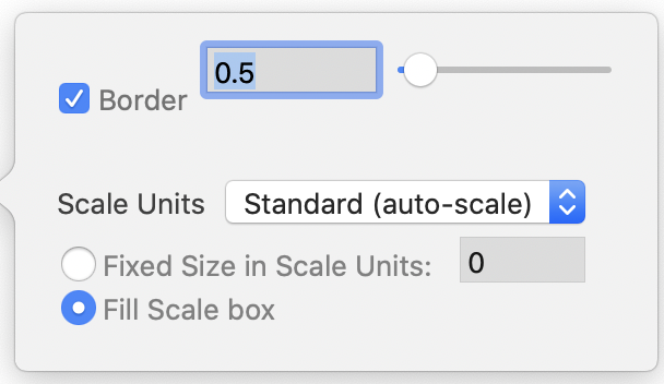 Scale Box Options sheet